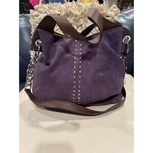Michael Kors Astor Purple Suede Shoulder with COA
